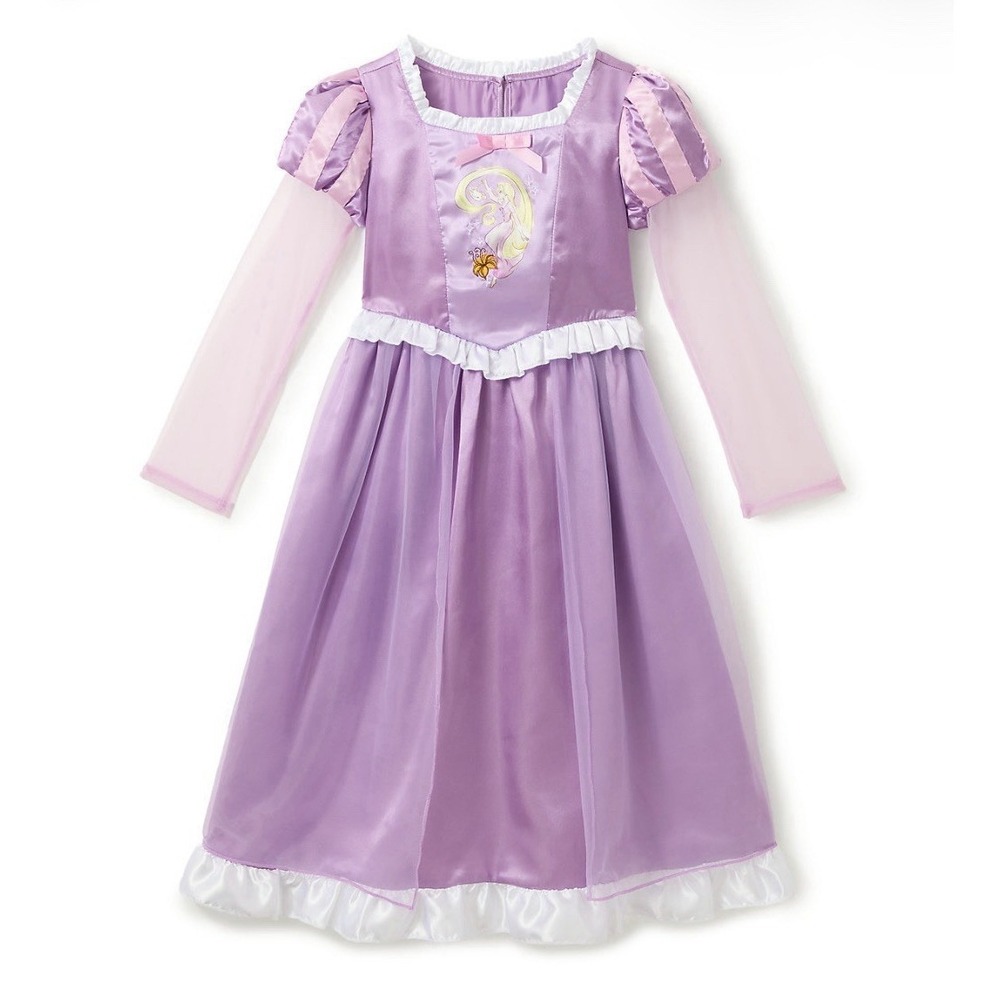 Disney Store Rapunzel Tangled Princess Dress Deluxe Nightgown Costume 5/6 New